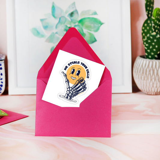 Mr. Steals Your Kills Kiss Cut Stickers - 3" x 3"