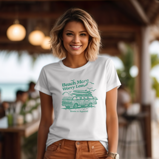 Beach More Worry Less Bella Canvas Unisex Tee
