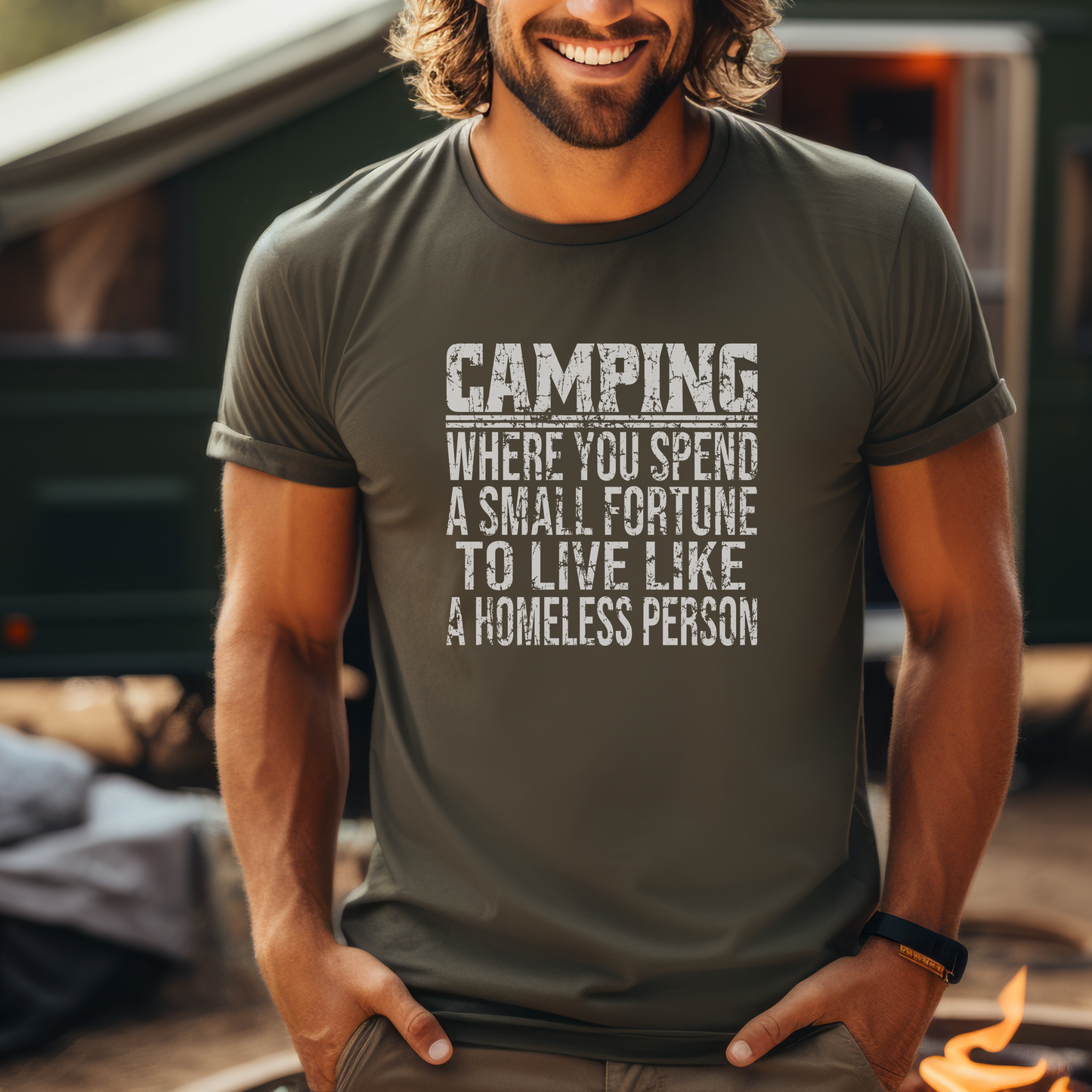 Camping, To Live Like A Homeless Person Unisex Tee